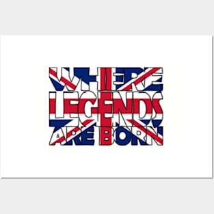 United Kingdom Flag - Where Legends Are Born - Soca Mode Posters and Art